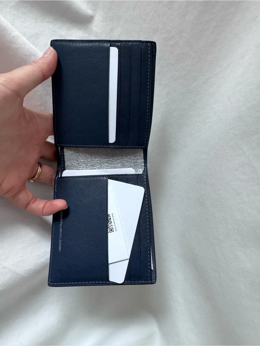 Coach CY911 Navy Full Grain Leather Bifold Wallet NWT Men’s
